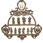 Brass Vishnu Dashavatar Wall Panel | 21.5" with Sacred Symbols | 5kg Divine Masterpiece | Shankh Chakra & Namah Art | Jaipurio